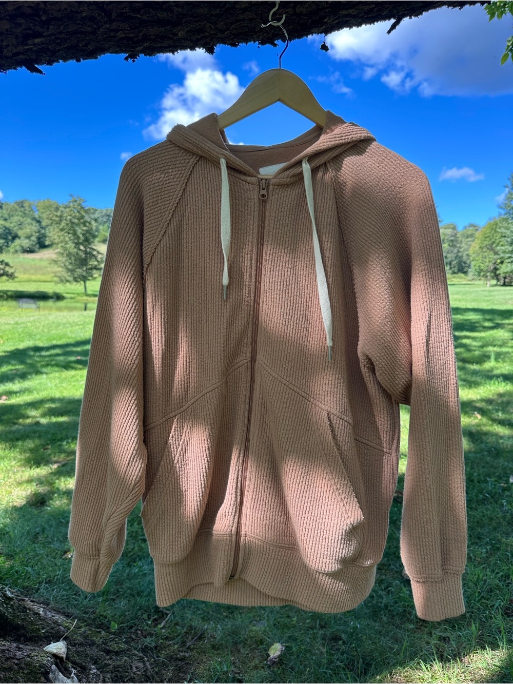 aerie Women's Zip Hoodie in Dusty Rose
